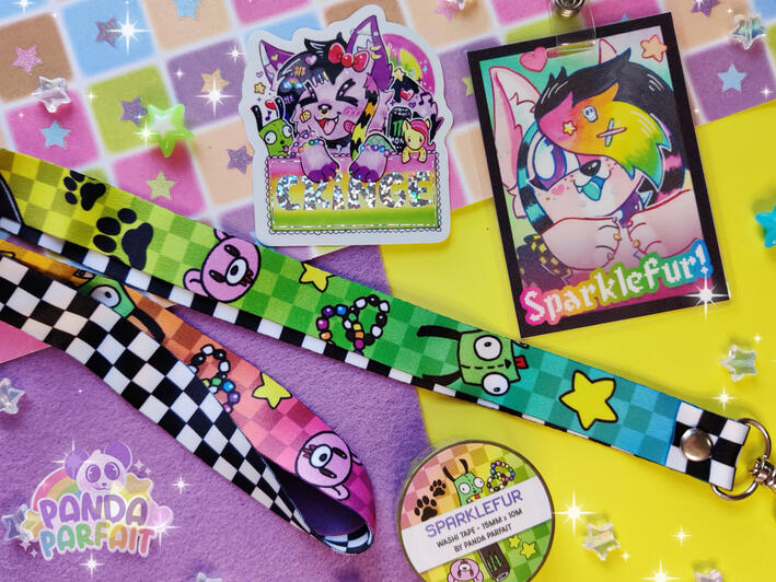 Sparklefur-themed merch